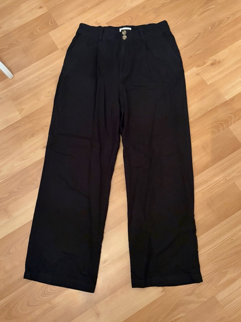 LC Lauren Conrad Black Wide Leg Cotton Blend Pant Size 10